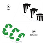 BESTOYARD 6-Pack Adhesive Garbage Classification Decals Waterproof Waste Sorting Stickers for Trash Can Organization