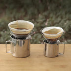 Cabilock Foldable Stainless Steel Coffee Filter Dripper Portable Cone Funnel Reusable Accessory Compact Coffee Maker Filter for Daily Household Use