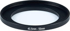40.5mm Lens to 55mm Camera Lens Adapter 40.5mm to 55mm Step Up Ring Adapter Ring for All Brands of UV ND CPL, with Premium Lens Wiping Cloth 2 Pack (40.5mm-55mm)