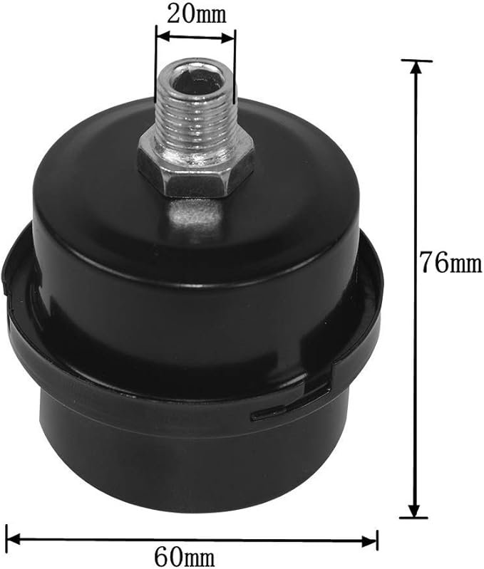 2 Pcs Air Compressor Silencer Filter Metal Air Compressor Intake Filter Noise Muffler Silencer 1/2"PT 20mm