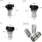 Budget Transparent Inline Filter - 1/2 3/4 1 Plastic Screen for Aquaculture Sediment & Sprinkler Pre-Filtration(G1I2 20 Mesh)