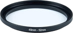 49mm to 52mm Step-Up Ring Filter Adapter for All Brands UV ND CPL Metal Ring Step-Up Rings Adapter Filter (49mm-52mm)