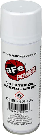 aFe Power Air Filter Oil: 6.25oz Aerosol Filter Oil - Gold, Restores Pro GUARD7 Engine Air Filters, #90-10002