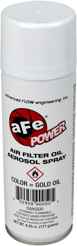 aFe Power Air Filter Oil: 6.25oz Aerosol Filter Oil - Gold, Restores Pro GUARD7 Engine Air Filters, #90-10002