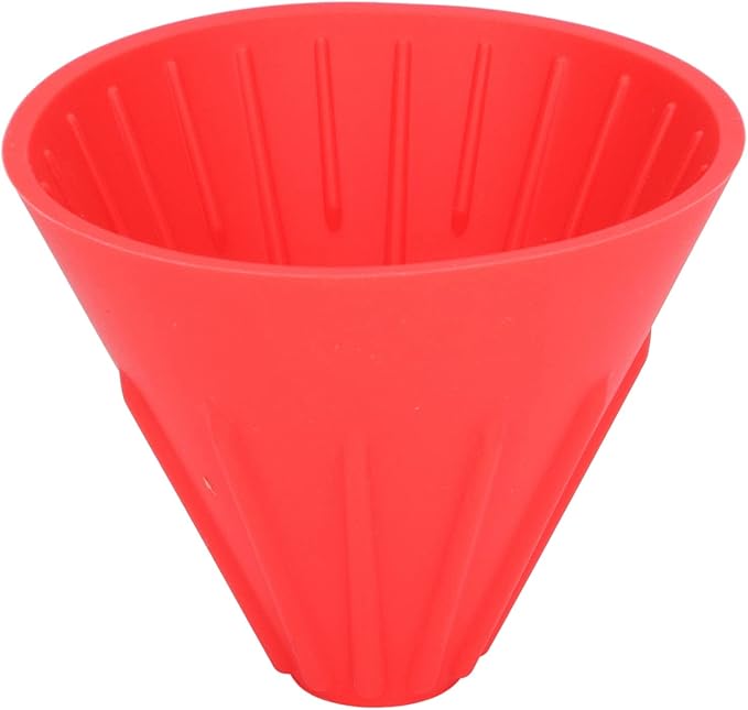 Silicone Coffee Dripper Collapsible Coffee Filter Foldable Silicone Coffee Dripper Portable Reusable Brewing Tool for Travel Camping Office Home Free Lightweight Easy Clean (Red)
