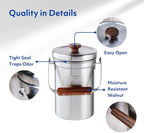 Vatya Stainless Steel Kitchen Compost Bin - NO Filter Countertop Composter, Composting Bucket, Counter Top Small Indoor Food Waste Container with Lid, Odorless Food Scrap Pail, Small 0.5 Gallon
