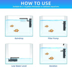 Submersible Internal Aquarium Filter Multiple Function Powerful Pump Fish Tank Filter for 2-10 Gallon Tanks 53 GPH 2.5W