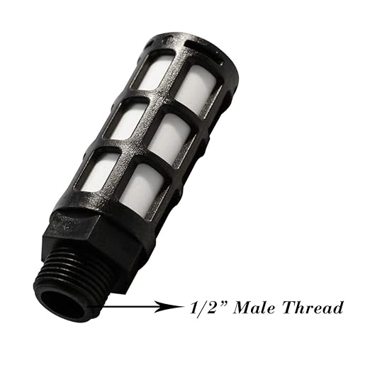 Quickun Plastic Exhaust Air Silencer, 1/2" Air Line Pneumatic Muffler Black Air Compressor Fitting (Pack of 3)