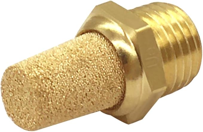 10PCS Brass 1/4 NPT Male Air Pneumatic Mufflers Hex Sintered Exhaust Muffler Silencer Filter Air Line Fitting