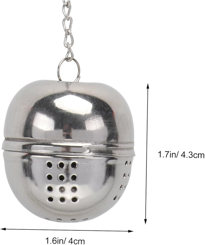 STOBAZA 5pcs Stainless Steel Tea Strainer Seasoning Ball Box Hanging Chain Easy Extraction Filter for Tea Soup Chinese Medicine
