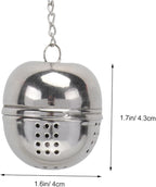 STOBAZA 5pcs Stainless Steel Tea Strainer Seasoning Ball Box Hanging Chain Easy Extraction Filter for Tea Soup Chinese Medicine