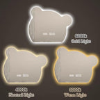 LTSRLL LED Vanity Mirror Cute Bear Decorative Mirror for Bathroom & Dressing Tabler Backlight Wall Mirror with 3 Color Dimmable Light Demister Pad Human Body Sensor Switch(Cut Right,80cmx95cm)