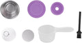 Reusable Coffee Capsule, Stainless Steel Coffee Filter Cup Set, Coffee Capsule Cup with Pressed Powder Cover for Coffee Maker (Purple)