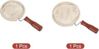 uxcell 2 Pcs Cloth Coffee Filter Bags, Coffee Sock Filter, Reusable Coffee Strainer with Wooden Handle, Small, Medium, Beige