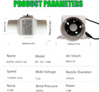 14W 2.3Inches Duct Inline Fan 60mm Mini Intake Fume Extractor Low Noise 57CFM Air Circulation Vent Blower for Fan Filter Grow Tent Ceiling Wall (Color : Not Adjustable Speed)