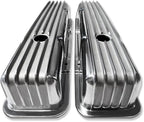 Tall Valve Covers For SBC 283 305 327 350 400 1958-1986 and 12" Oval Air Cleaner Full Finned Polished