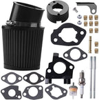 Air Filter Adapter Jet Kit for Predator 301cc 420cc 11hp 13hp 15hp GX340 GX390 389cc Stage 1 Mini Bike Parts Go Kart Golf Cart Lawnmower Water Pump Pressure Washer Generator OHV Engine (Black)
