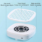 Mini Nail Dust Collector & Extractor Fan - Low Noise Portable Vacuum for Nail Drilling and Polishing, Compact Design with Magnetic Filter Cover for Home Salon (WHITE)
