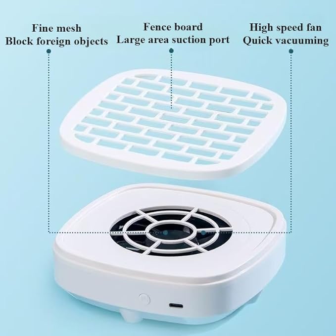 Mini Nail Dust Collector & Extractor Fan - Low Noise Portable Vacuum for Nail Drilling and Polishing, Compact Design with Magnetic Filter Cover for Home Salon (PINK)