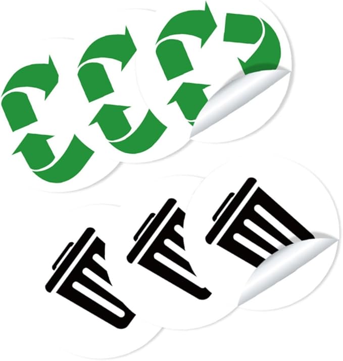 Waste Sorting Labels for Garbage Bin PVC Sticker Decals for Kitchen Recycling Trash Can