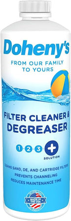 Doheny's Pool Filter Cleaner Degreaser | 100% Professional-Grade | Prevents Sand Bed Channeling & Cleanses Your Filter | Ideal For Cleaning Sand, D.E. & Cartridge Filters | Set Of (4) - 1 QT Bottles