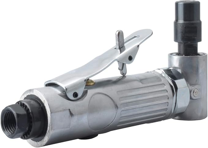 1/4-Inch 90° Angle Air Die Grinder, Mini Pneumatic Angle Die Grinder, Compact Air-Powered Grinder for Grinding, Polishing, Porting, and Deburring - Polished Finish