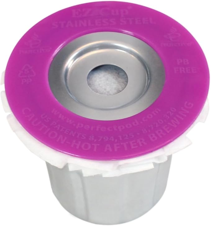 EZ-Cup Stainless Steel 1-Stream Reusable K Cup Coffee Pod for Keurig + 25 Disposable Paper Filters - Refillable Capsule Compatible with Keurig and Other Select Coffee Makers