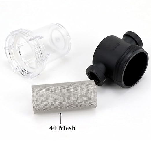 Precision Inline Filter 40 Mesh - 1/2 3/4 1 Inch Stainless Screen for Water Treatment & Greenhouse Systems(1l2 inch)