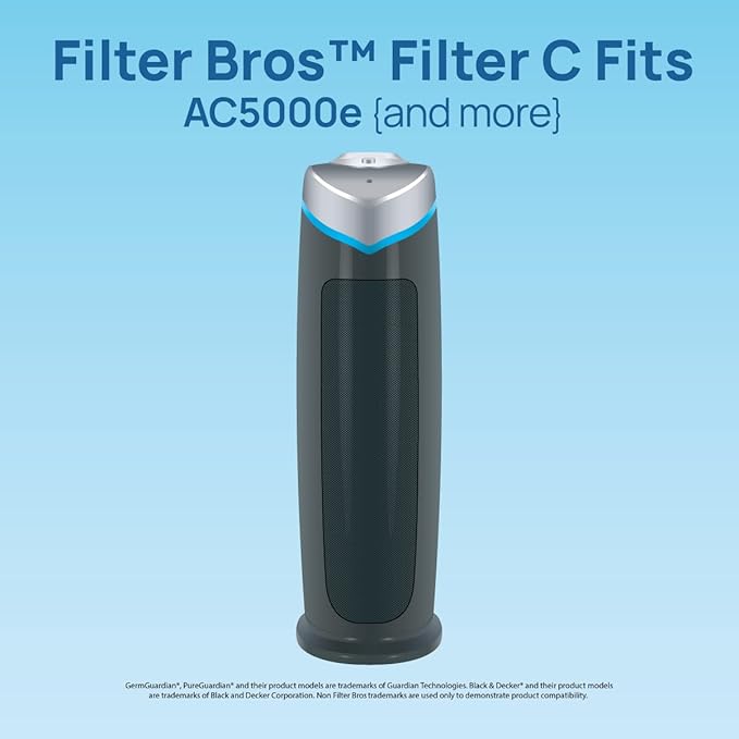 Filter Bros HEPA Filter C Replacement Fits GermGuardian FLT5000 AC5250PT AC5350B