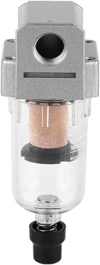 G1/4" Air Line Filter, Water and Oil Separator for Air Line Replacement AF2000-02 Particulate Filter Water Trap Separator, 750L/min Automatic Drain