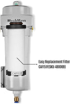 63 CFM Compressed Air Oil-Water Separator Precision Filter,0.01μm,Oil Content 0.01ppm, With Auto Drain, Pressure Indicator,Recommended for use with M15AC230,Model CAF151