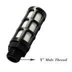 Quickun Plastic Exhaust Air Silencer, 1" Air Line Pneumatic Muffler Black Air Compressor Fitting (Pack of 2)
