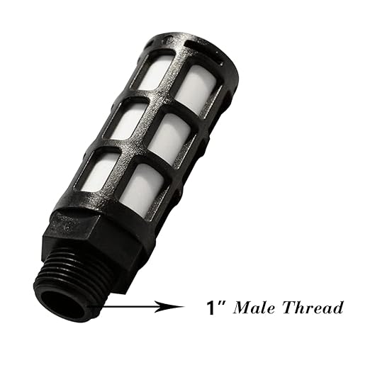 Quickun Plastic Exhaust Air Silencer, 1" Air Line Pneumatic Muffler Black Air Compressor Fitting (Pack of 2)