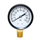 Joywayus Pressure Gauge 0 to 100 PSI Brass 1/4" Male NPT Thread Lower Mount, Multiple Function