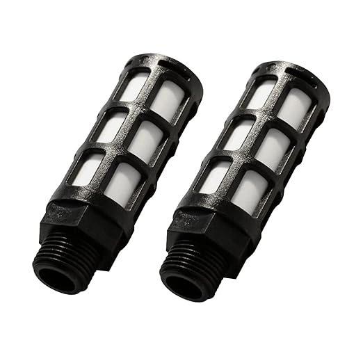 Quickun Plastic Exhaust Air Silencer, 3/4" Air Line Pneumatic Muffler Black Air Compressor Fitting (Pack of 2)