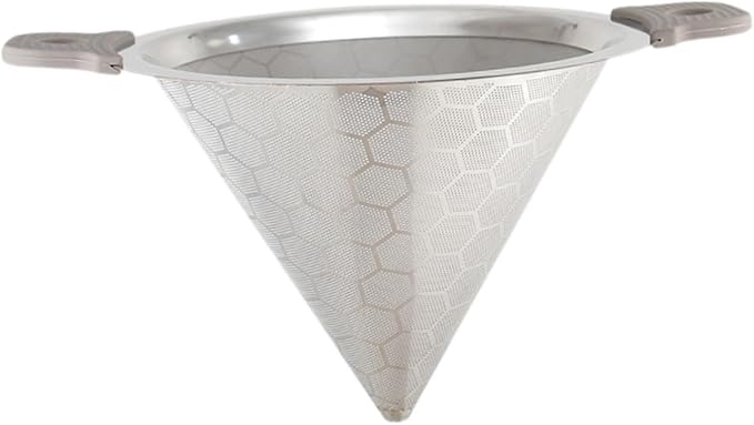 Tea Filter Pour Over Cone Double Handle Portable Stainless Steel Multipurpose