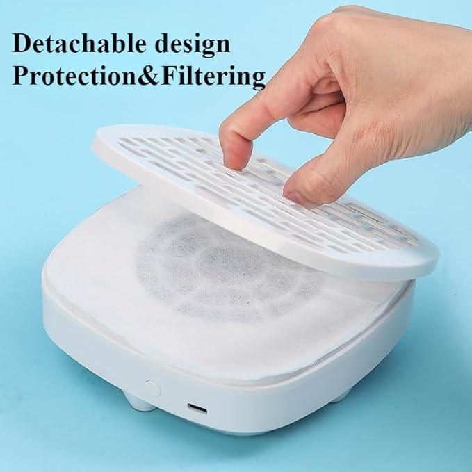 Mini Nail Dust Collector & Extractor Fan - Low Noise Portable Vacuum for Nail Drilling and Polishing, Compact Design with Magnetic Filter Cover for Home Salon (WHITE)