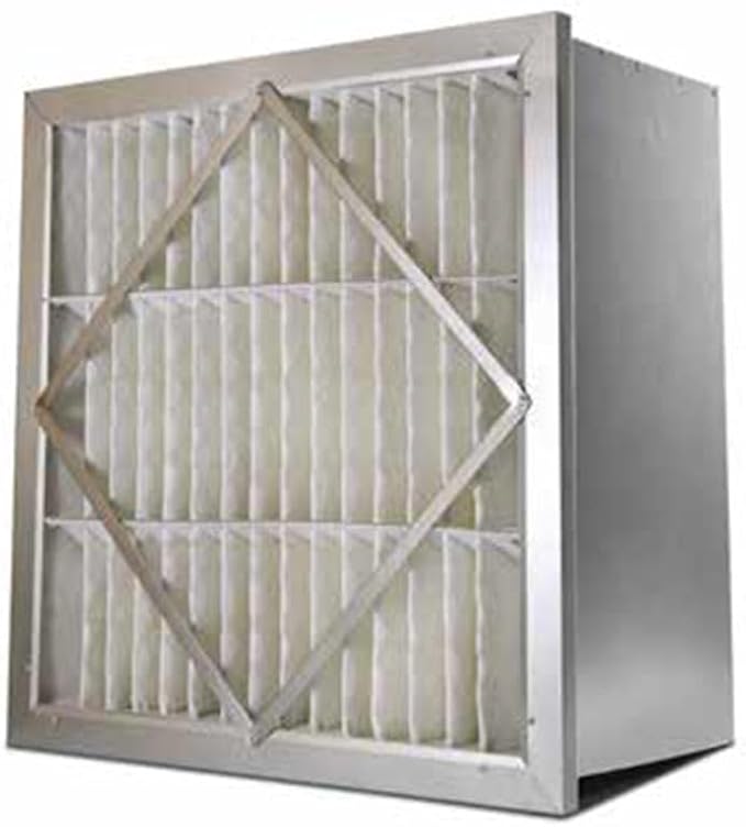 RIGID-PACK 24x24x12 Rigid Box Air Filter – MERV 14/95% ASHRAE HVAC Filter – Radial V-Pleat, Metal Frame, Single Header – High-Efficiency Replacement for Commercial & Industrial Systems