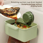 2Pcs Kitchen Sink Strainer Drainer Basket with Suction Cup,Food Waste Filter Basket,Sponge Brush Holder for Kit-chen Home,Efficient Kitchen Waste Management (Green)