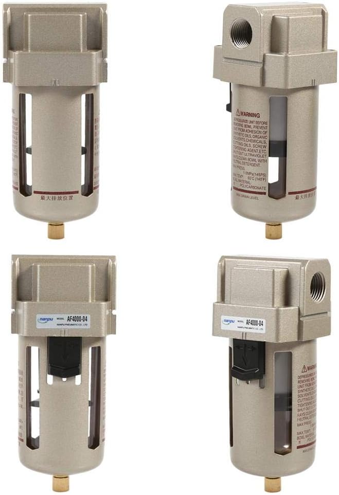 Moisture Trap Air Filter, 1/2 Inch Air Filter Compressor Water Moisture Trap Separator Regulator Accessories, Air-Compressor Accessories Parts