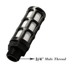 Quickun Plastic Exhaust Air Silencer, 3/4" Air Line Pneumatic Muffler Black Air Compressor Fitting (Pack of 2)