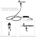 HUBEST Airbrush Filter in-Line Mini Air Filter Water Separator Water Trap Filter Oil Trap Separator Kit,Connects onto Airbrushes and Hoses with 1/8” Threads for Air Compressor G 1/8 Connector