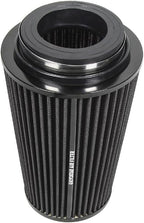 Universal 3/3.5/4" (75/89/100mm) High-Flow Air Filter, Reusable Cone Cold Air Intake, High Performance, Clamp-On Car High Flow Air Kit, Flange Diameter: 3/3.5/4 Inch, Height: 10 Inch, BLACK