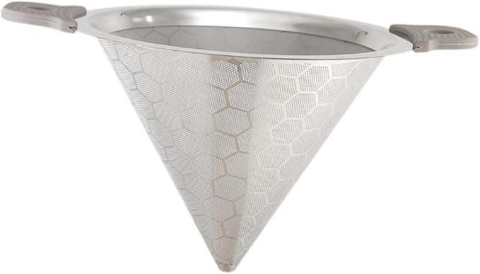 Tea Filter Pour Over Cone Double Handle Portable Stainless Steel Multipurpose