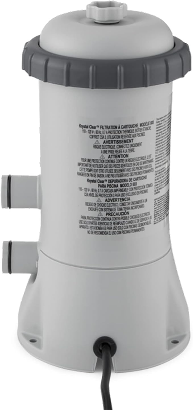 INTEX C1000 Krystal Clear Cartridge Filter Pump for Above Ground Pools: 1000 GPH Pump Flow Rate – Improved Circulation and Filtration – Easy Installation – Improved Water Clarity – Easy-to-Clean
