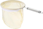 uxcell 1 Pcs Cloth Coffee Filter Bags, Coffee Sock Filter, Reusable Coffee Strainer with Stainless Steel Handle, Large, Yellow