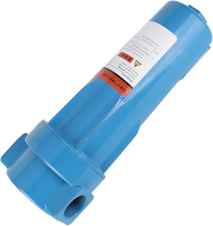 Water Oil Separator Air Compressor Filter, Aluminium Alloy PP Cotton Filter, Leak Proof 1.18in Inlet Outlet, 1.0MPa Replacement Part (T-001)