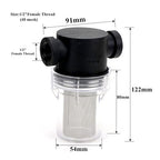 Precision Inline Filter 40 Mesh - 1/2 3/4 1 Inch Stainless Screen for Water Treatment & Greenhouse Systems(1l2 inch)