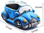Blue Planter, Cute Succulent Pots, Small Plant Pots with Drainage Hole (Blue Car)