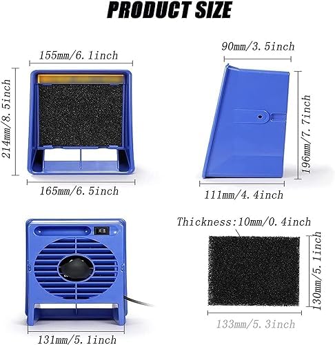 Fume Absorber, Carbon Filter, Silent Fan, Powerful Suction, Fume Purifier, Suitable for Electrostatic Discharge Soldering Stations.